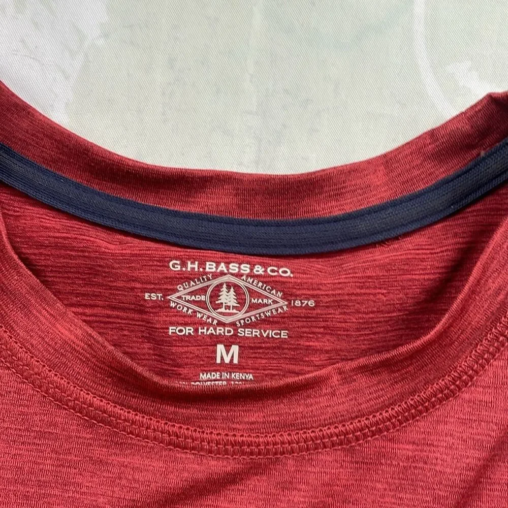 GH Bass TShirt Mens M Red Short Sleeve For Hard Service Work & Sports Wear NWOT